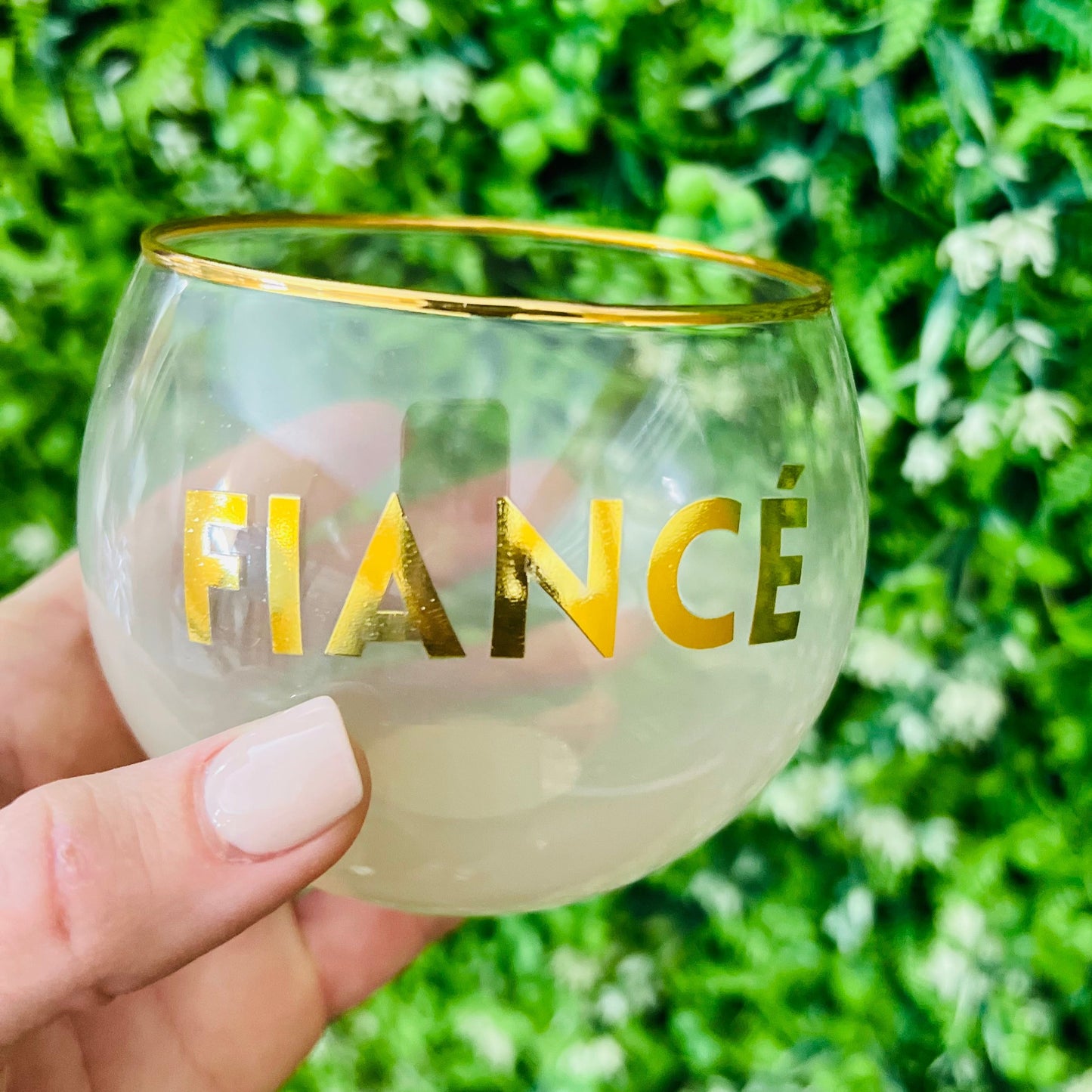 "Fiance" Stemless Wine Glass