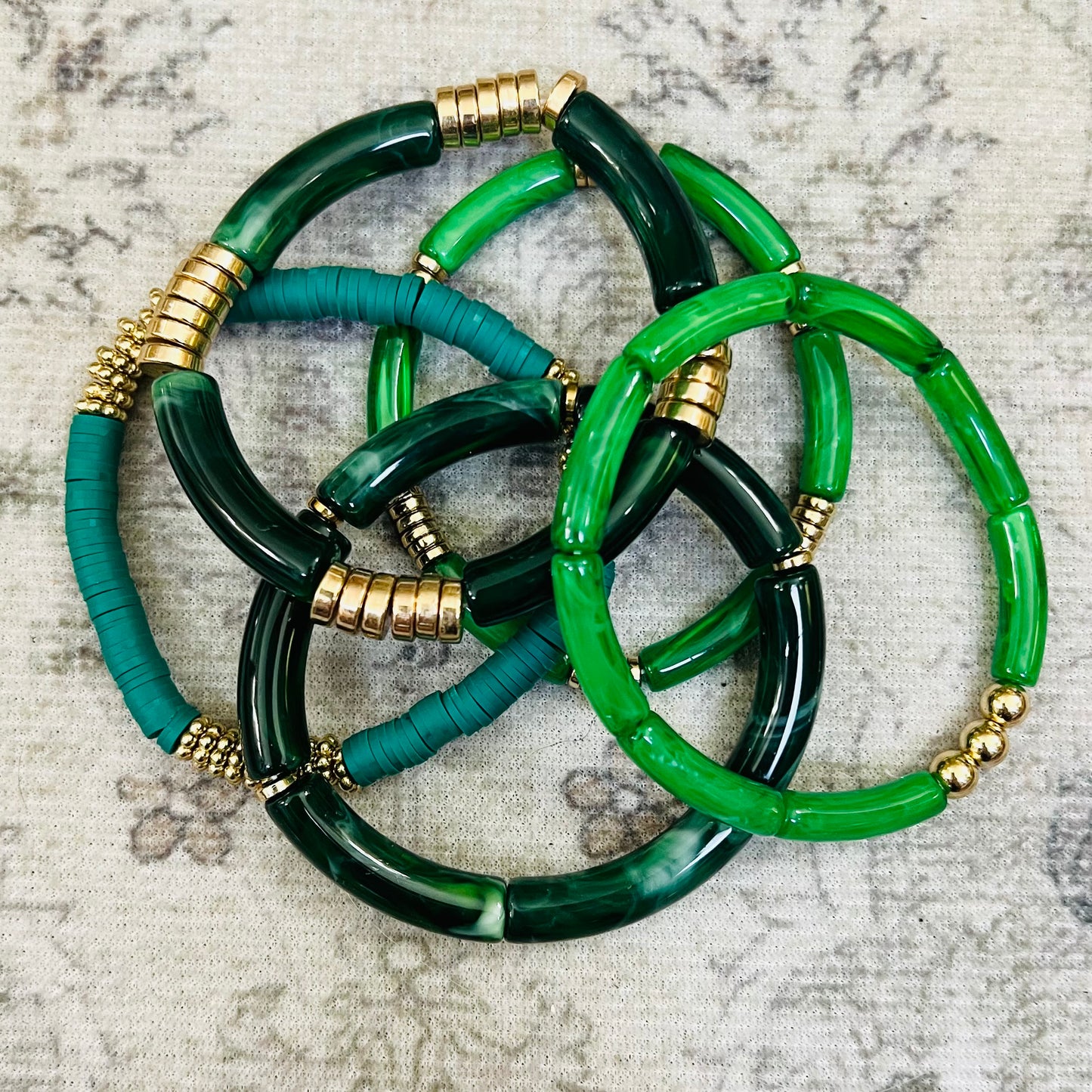 Jade Green Bracelet Stack