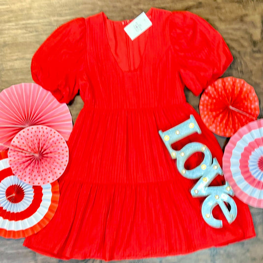 Audrey Red Tiered Dress
