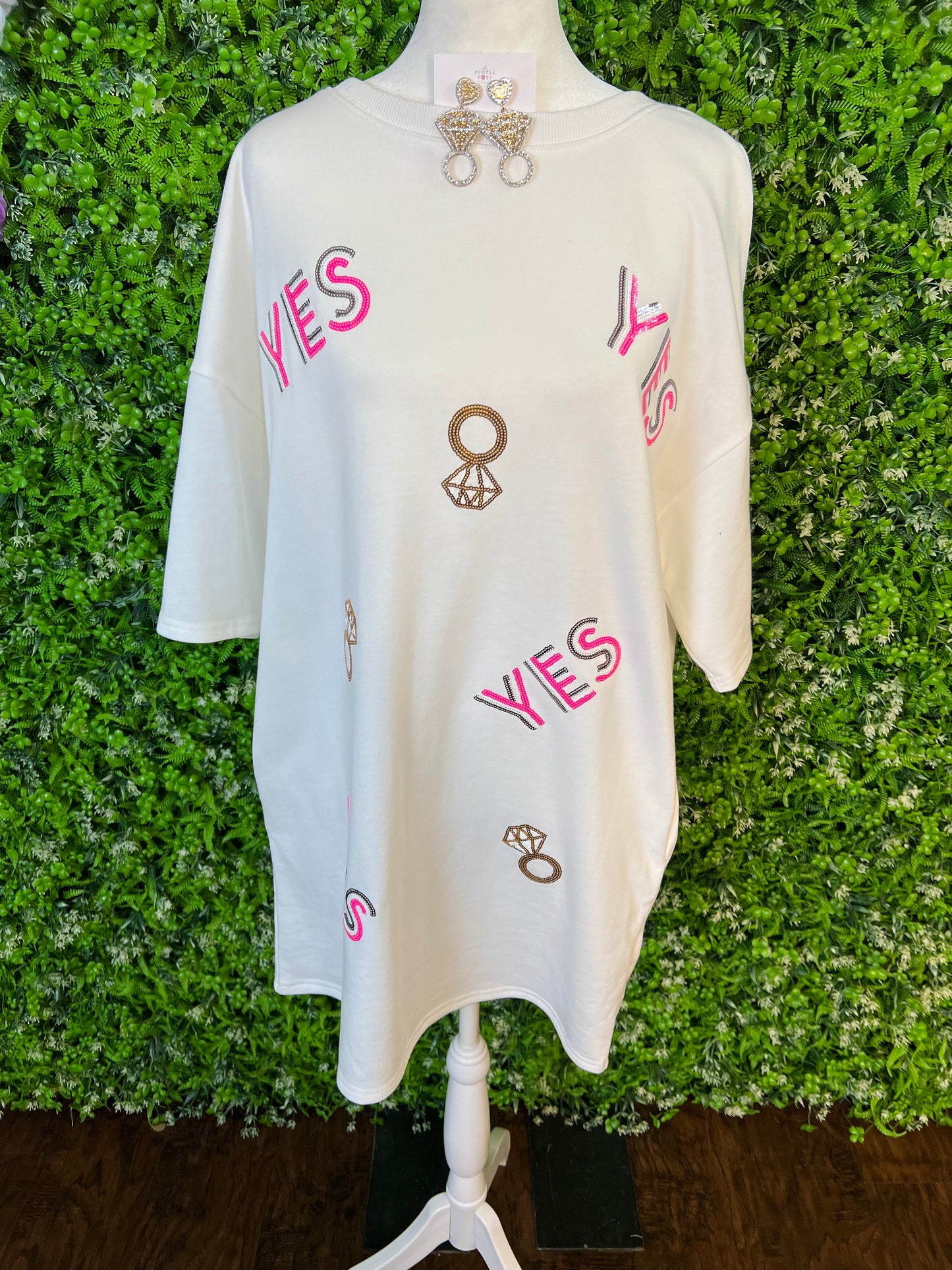 Bride to be "Yes" T-Shirt Dress