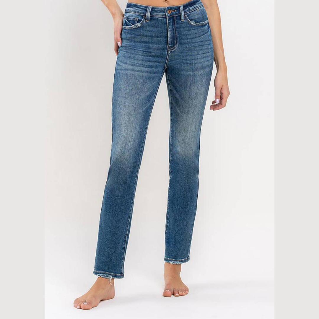 Shana High Rise Slim Straight Jeans