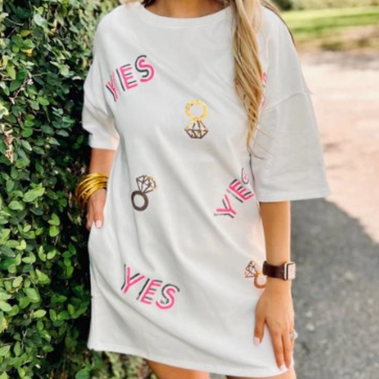 Bride to be "Yes" T-Shirt Dress