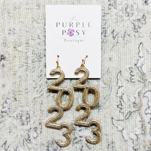 New Year's Eve 2023 Earrings (Gold)