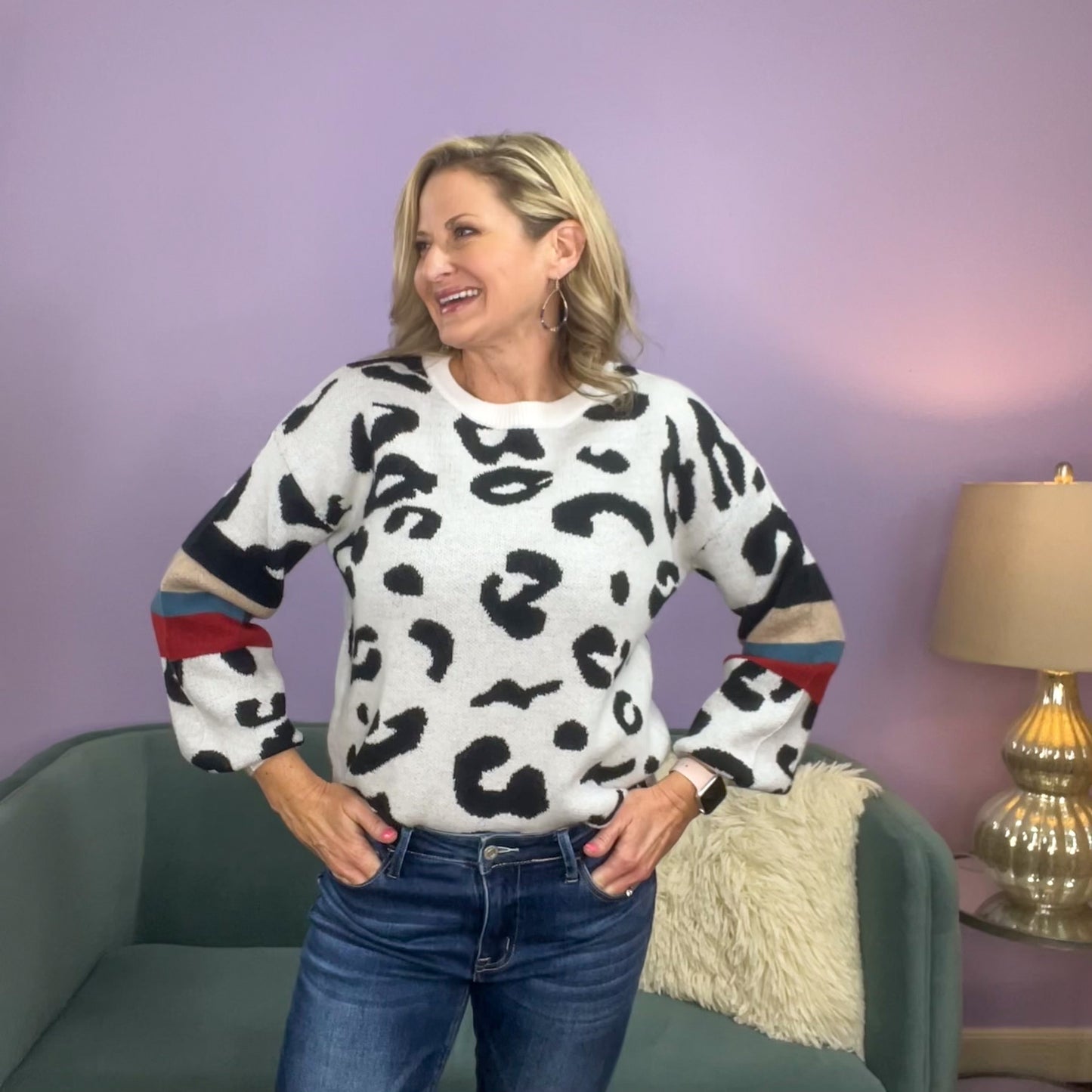 Sharla Leopard Print Sweater