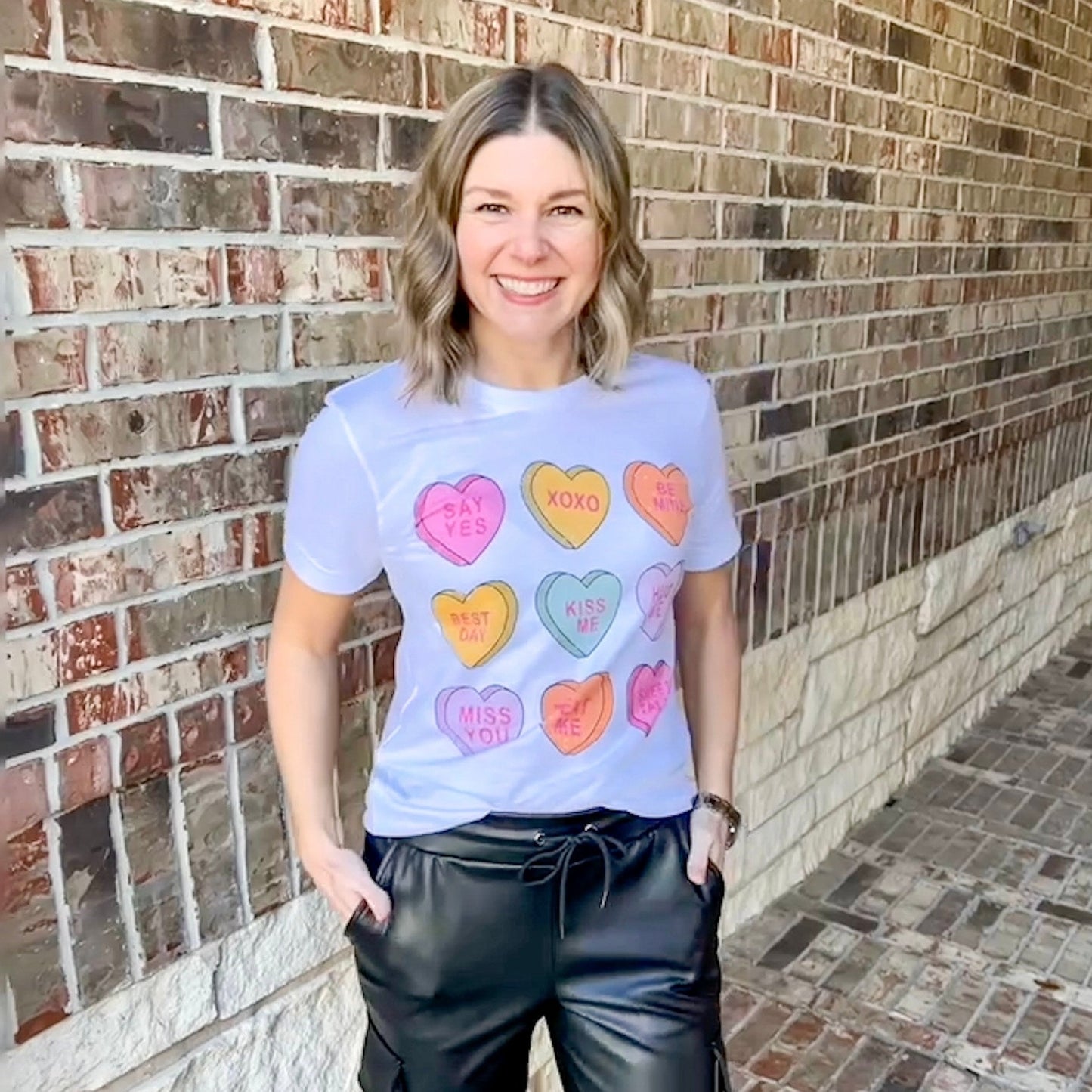 Valentine Candy Hearts Graphic Tee